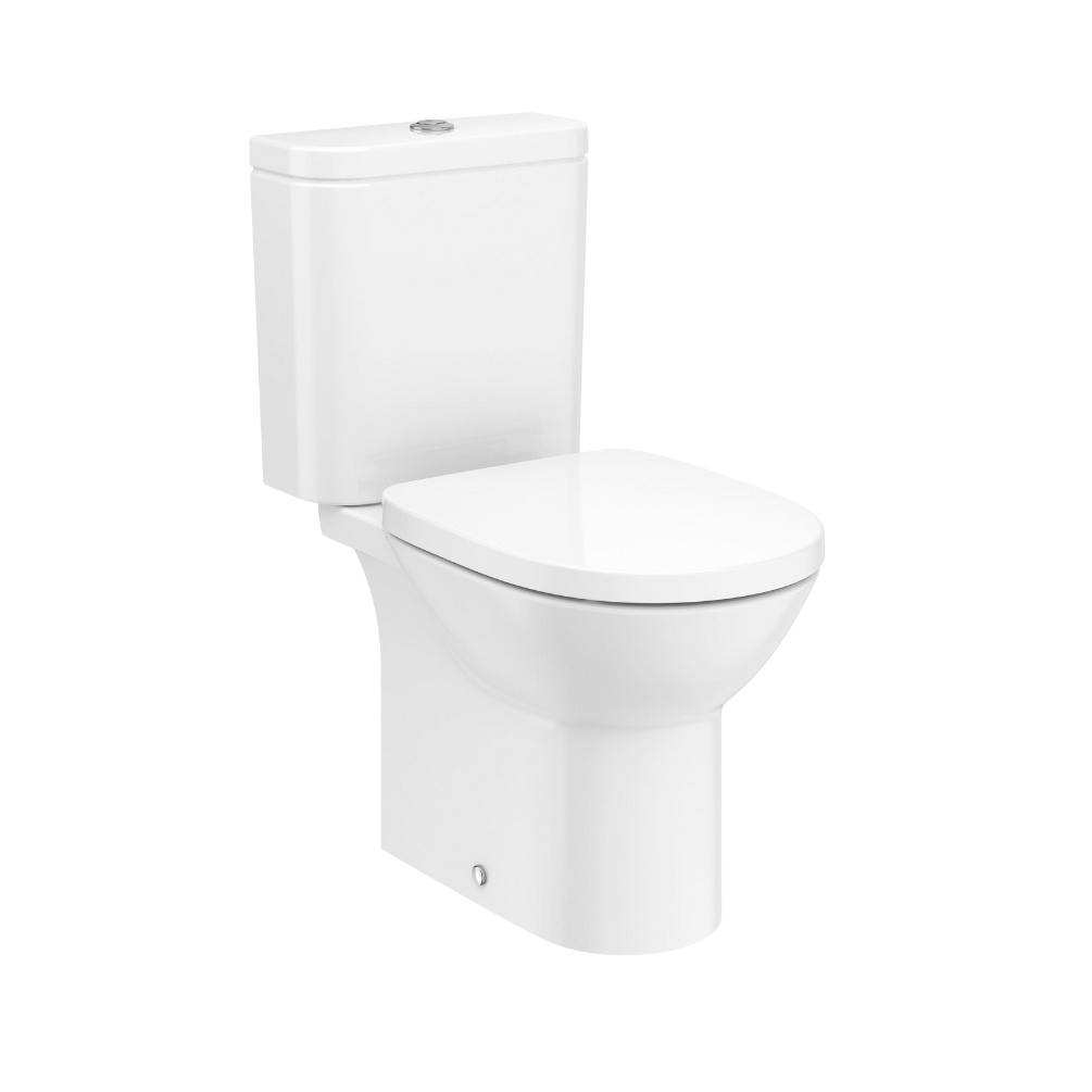 Product cut out image of the Roca Debba Round Rimless Close Coupled Toilet